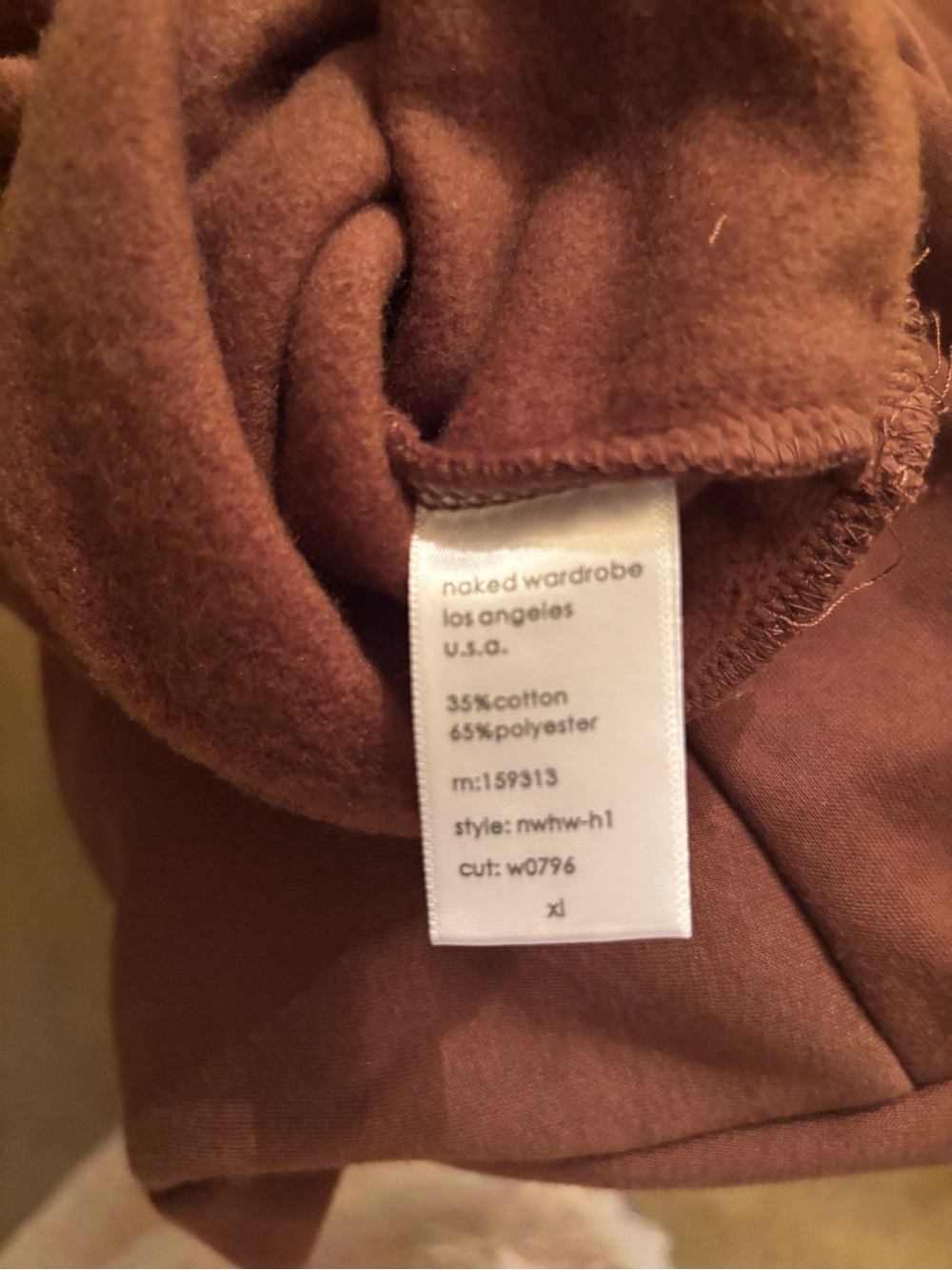 naked wardrobe Chocolate Brown Cropped Hoodie & Joggers Set - Picture 4 of 5